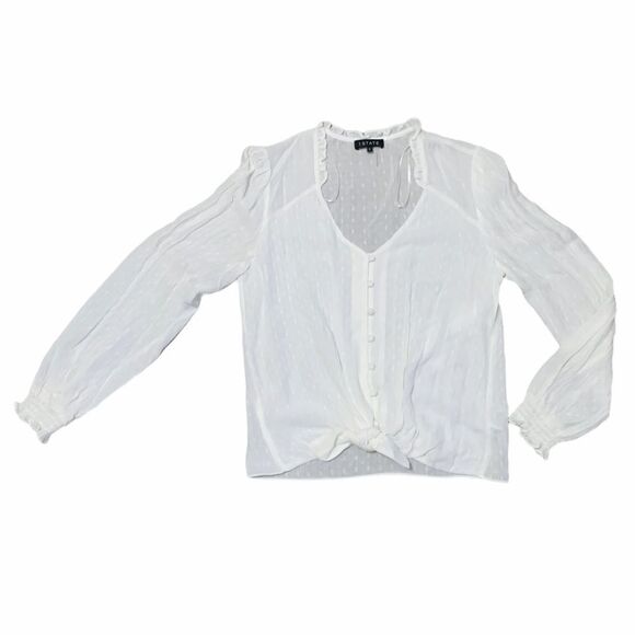 1 State Button Up Long Sleeve Blouse - Picture 1 of 8
